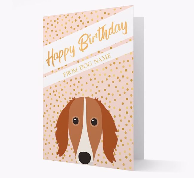 Personalized 'Happy Birthday' Gold Detail {breedFullName} Card